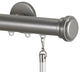 Deco Traverse 1 Rod With Empire Finial, Antique Silver, 72