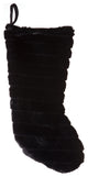 Faux Fur Christmas Stocking, Black Striped Mink