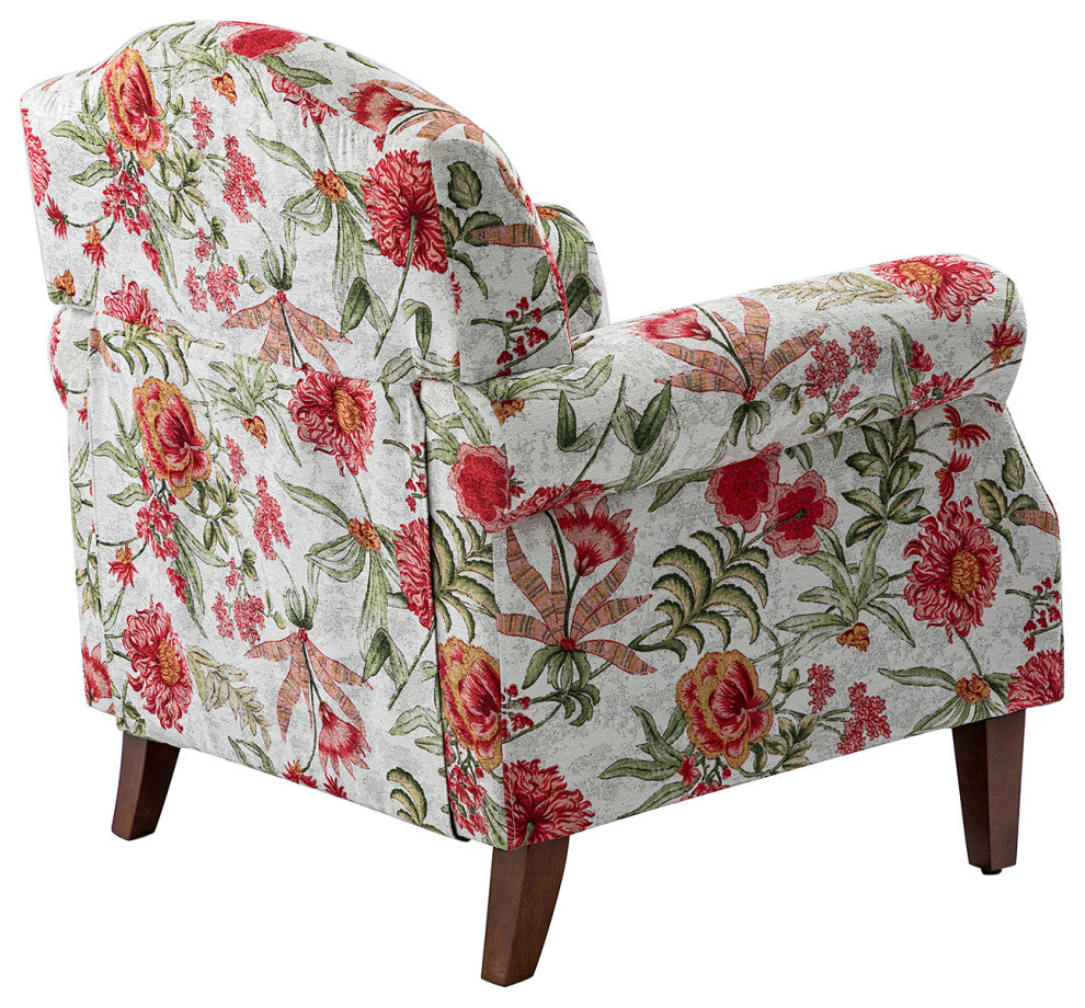 Comfy Armchair With Nailhead Trims Set of 2, Red