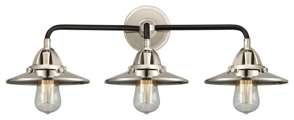 Innovations 288-3W-BPN-M1-PN 3 Light Bath Vanity Light, Black Polished Nickel