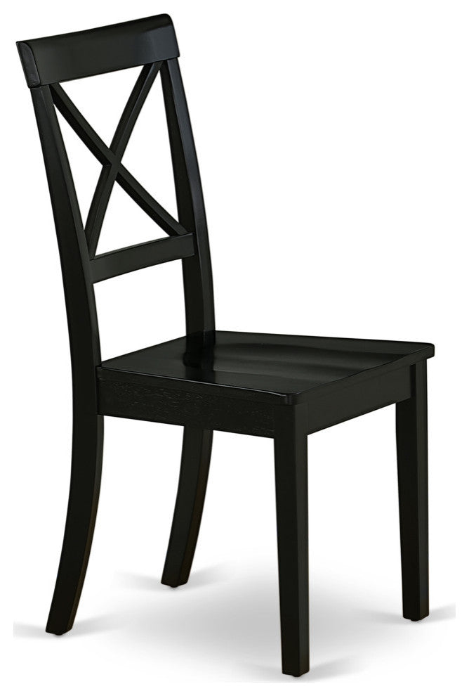 5Pc Round 42" Dining Room Table And 4 Wood Seat Kitchen Chairs