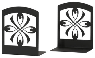 Wrought Iron Book Ends, 5"x6'.25"x3'.5", Ribbon