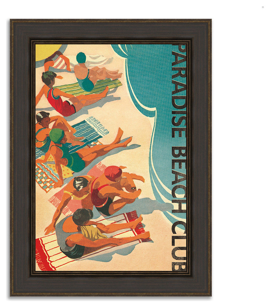 "Paradise Beach Club" By Wild Apple Portfolio, Framed Painting Print