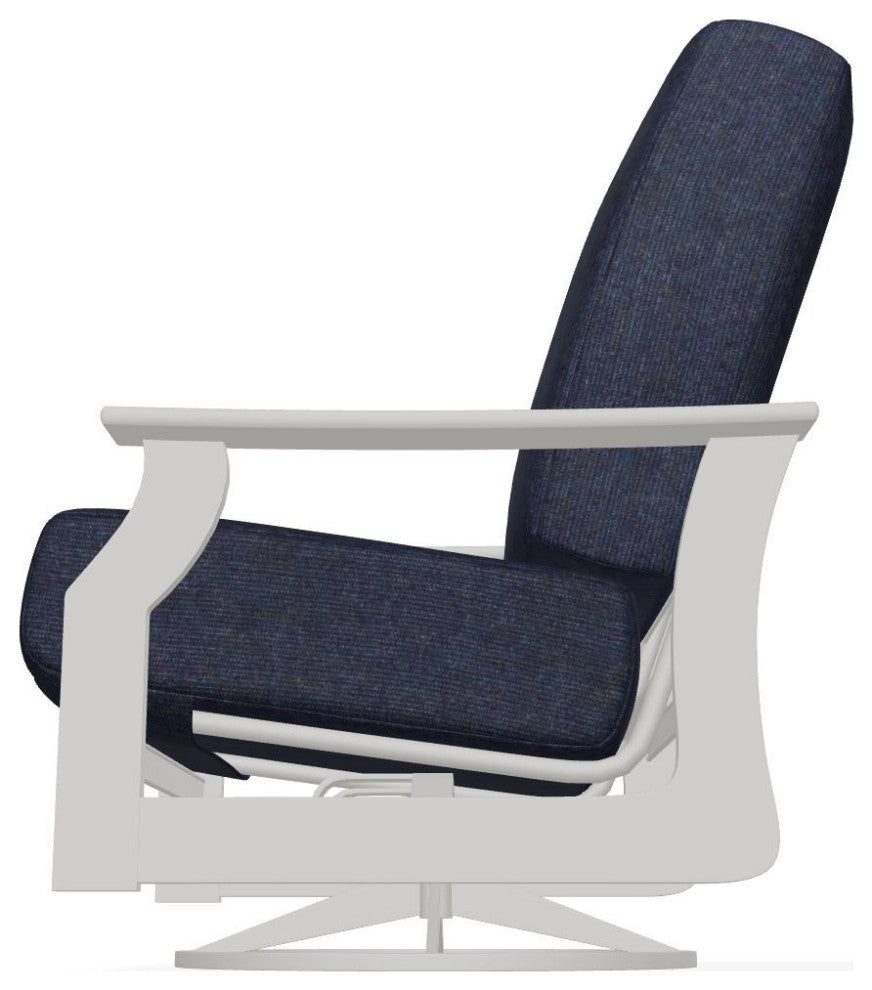 St. Catherine Deep Seat Outdoor Swivel Rocker, Indigo/Snow