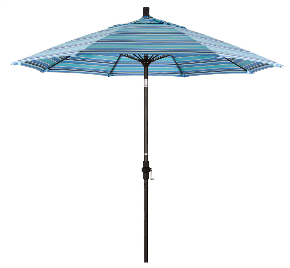 9' Bronze Collar Tilt Lift Fiberglass Rib Aluminum Umbrella, Sunbrella, Dolce Oasis