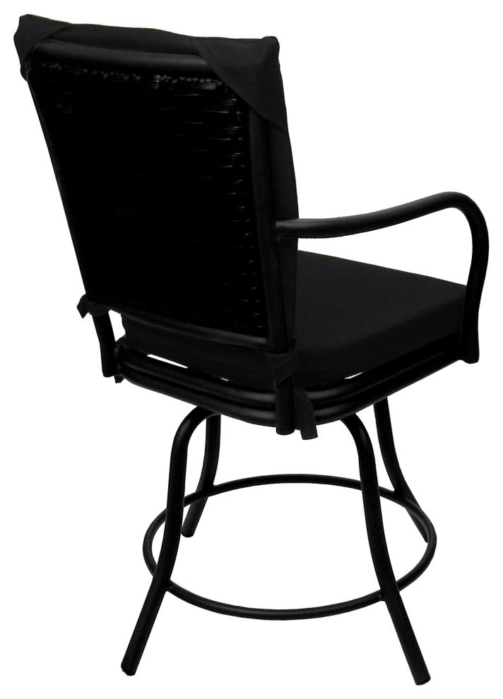Outdoor/Indoor Patio Swivel Dining Chair Ofir with Arms, Black - Black