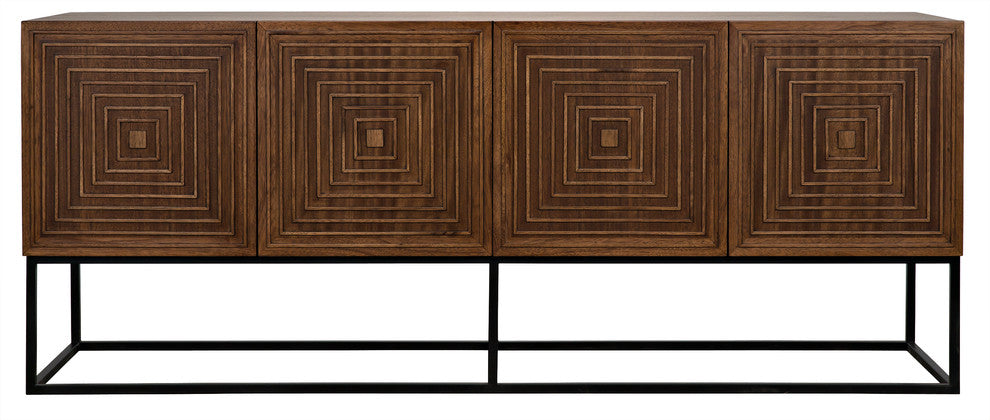 NOIR Furniture - Lanon Sideboard with Metal Base, Dark Walnut - GCON289DW