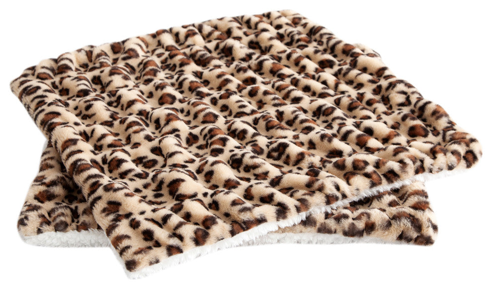 Faux Fur Shar Pei Pillow Shell 2 Piece Set, Leopard