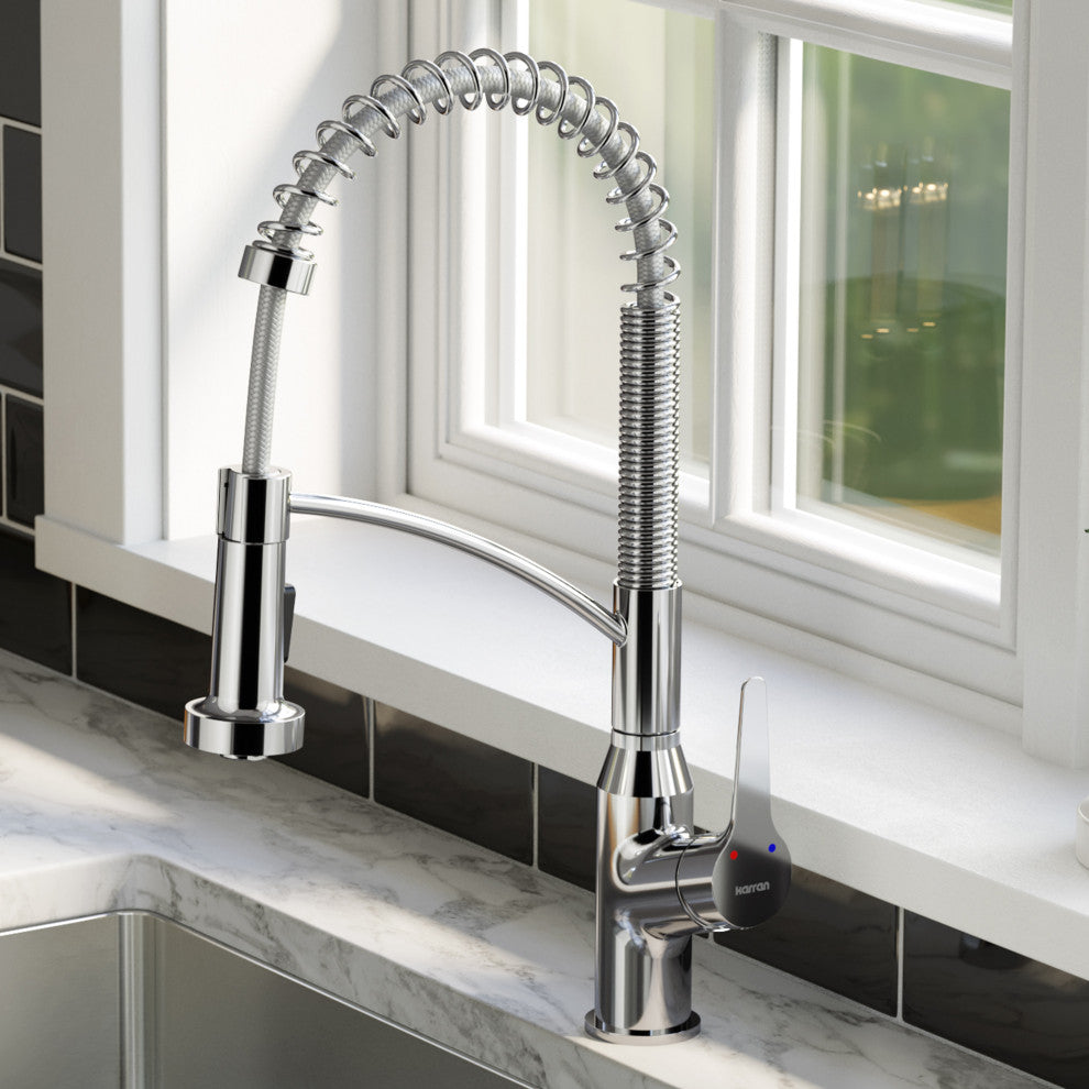 Karran Single-Handle Pull-Down Sprayer Kitchen Faucet, Chrome