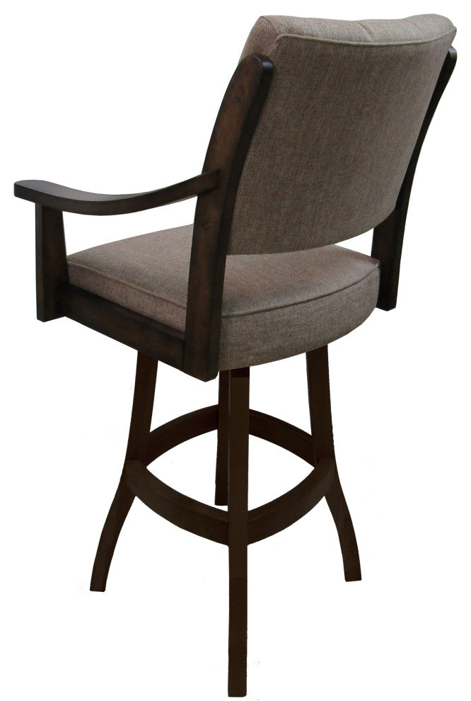Swivel Counter Wood Bar Stool Casa on S-Base, Basin Beige - New Brown, 30"