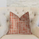 Spiced Fields  Orange and Beige Luxury Throw Pillow, 18"x18"