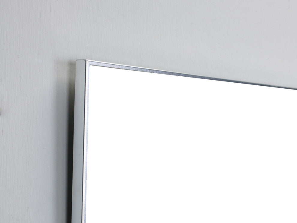 Eviva Sax 48" Chrome Metal Frame Bathroom Wall Mirror