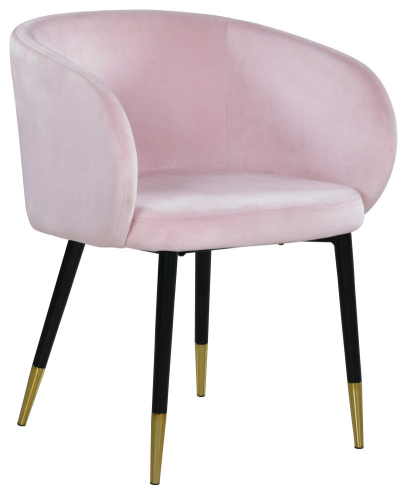 Louise Velvet Dining Chair, Pink
