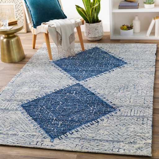 Surya Padma PAM-2300 3'6"x5'6" Rug, Dark Blue/Denim/Aqua/Beige