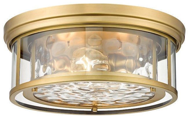 Zlite 493F3-RB 3-Light Flush Mount, Inner Clear Water & Outer Clear