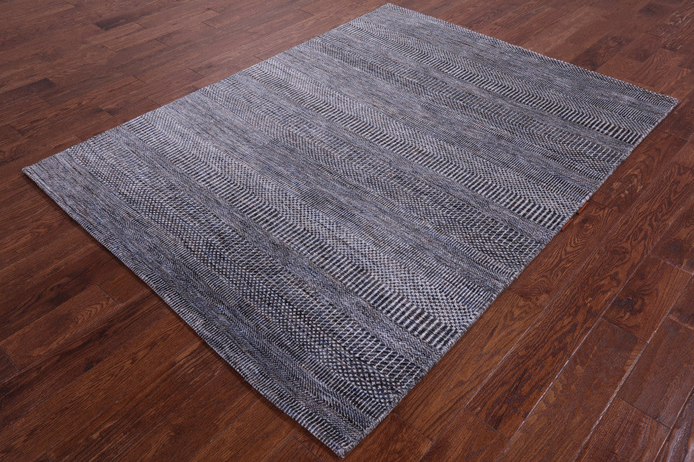 Wool and Silk Savannah Grass Handmade Rug 5' 2" X 6' 10" Q11989