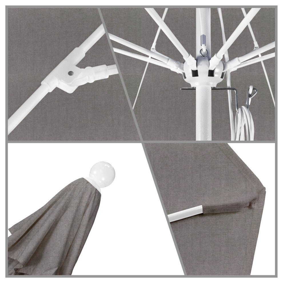 11' Fiberglass Umbrella White, Pacifica, Taupe, 11'