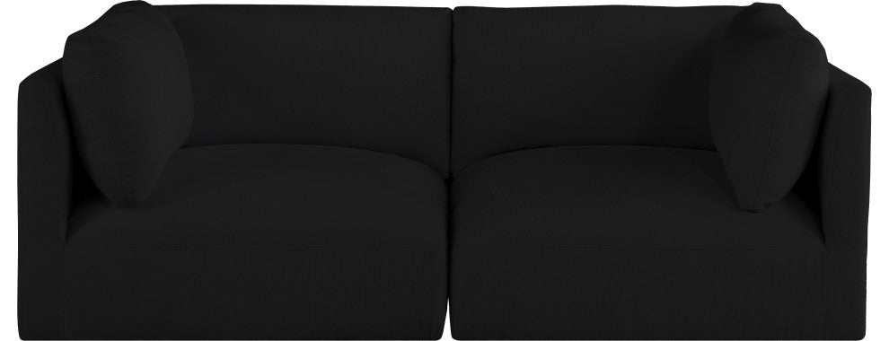 Ease Fabric Upholstered Modular Sofa, Black