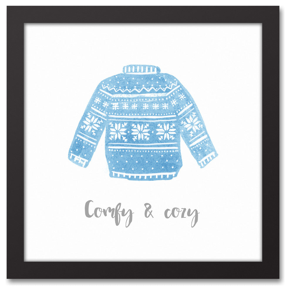 Comfy & Cozy Sweater 12x12 Black Framed Canvas