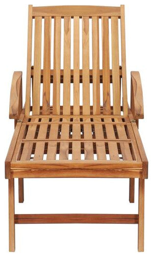 vidaXL Deckchair Patio Lounge Chair Sunbed with Table 2 Pcs Solid Teak Wood