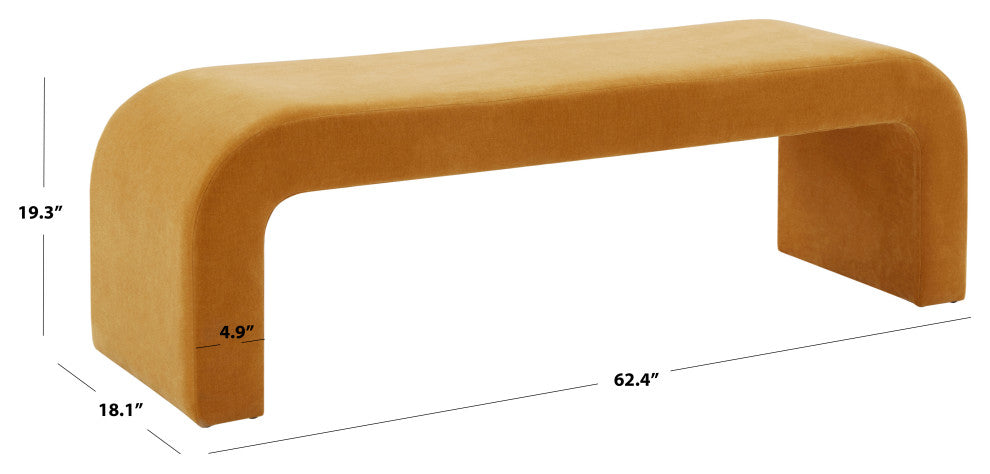 Safavieh Couture Caralynn Boucle Bench, Butterscotch