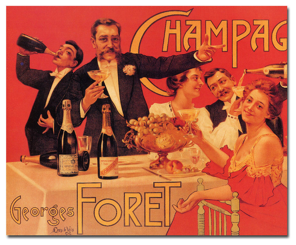 'Champagne Georges Foret' Canvas Art
