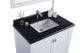 Laviva 313ANG-36W-BW Wilson 36 Inch White Vanity With Black Wood Countertop