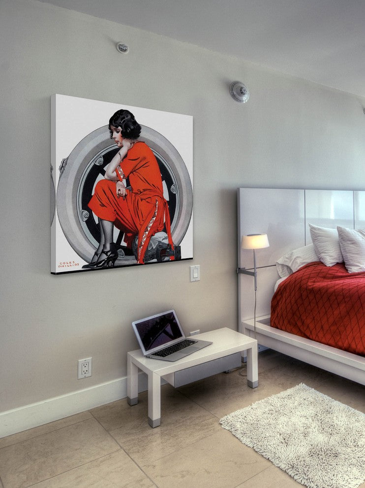 "Flat Tire" Painting Print on Wrapped Canvas