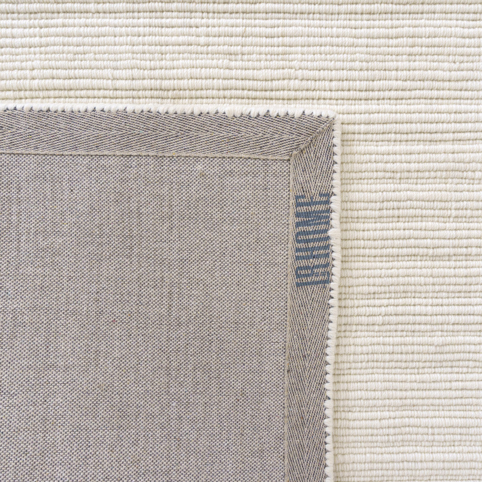 Ivory Transitional Solid Handwoven New Zealand Wool Indoor Rug, 7'9" x 9'9"