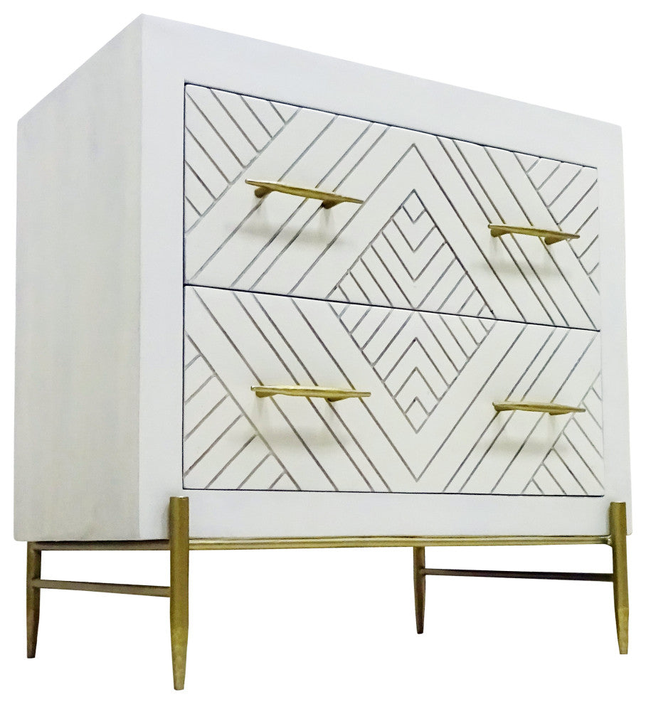 Redondo Perez Nightstand, 2 Drawers