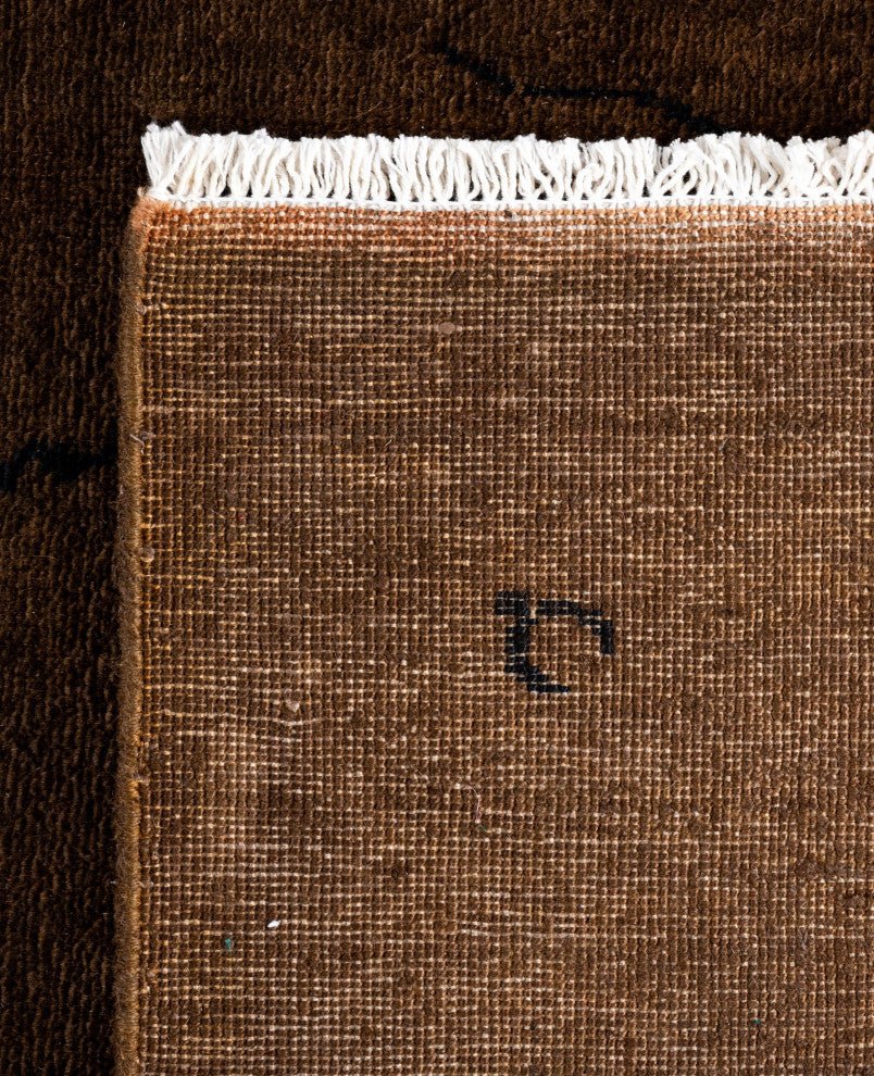 Overdyed One-of-a-Kind Hand-Knotted Area Rug Brown, 3' 1" x 5' 2"