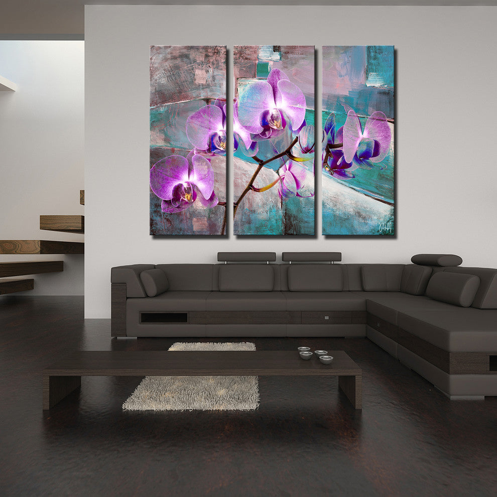 Painted Petals XIX Canvas Wall Art, 20"x40" 3-Panel