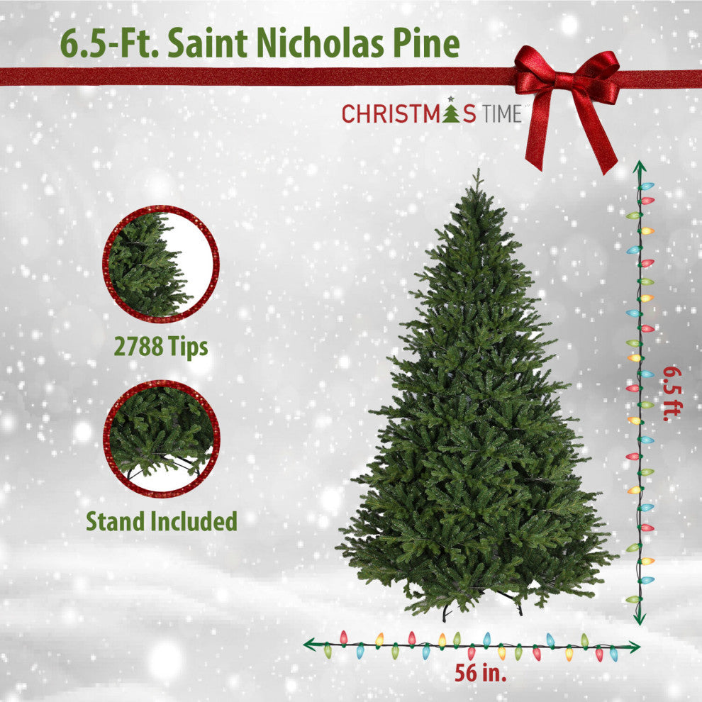 6.5-Ft. Saint Nicholas Pine Christmas Tree