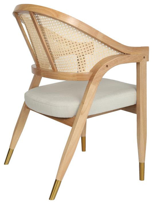 Naomi Commercial Cane Rattan Dining and Accent Chair, Natural