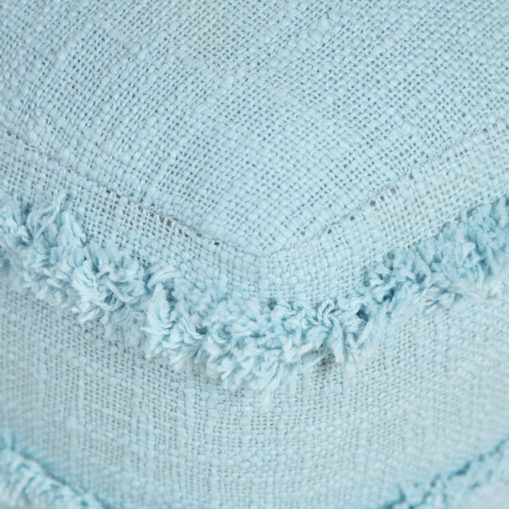 Solid Textured Stripe Pouf Ottoman