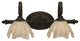 Elegante 2 Light Bath Bar In Dark Granite, 7" Italian Ice Glass, 7" Gold Ice Gla