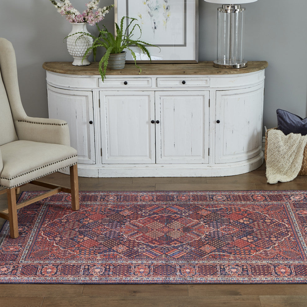 Momeni Afshar AFS10 Area Rug, Navy, 7'6"x9'6"