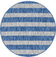 Unique Loom Aqua Blue Striped Outdoor Area Rug, Blue, 4'
