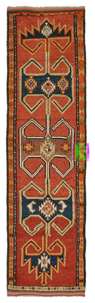 Rug N Carpet - Handmade Oriental 3' 5" x 12' 1" One-of-a-Kind Runner Rug