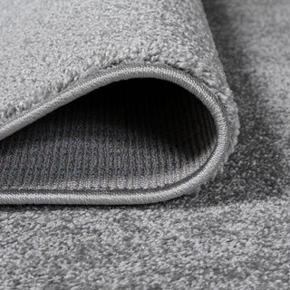 Haze Solid Low-Pile Runner Rug, Light Gray, 5 X 8