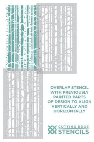 Birch Forest Stencil Allover, Reusable Stencils For Walls, DIY Wall Decor