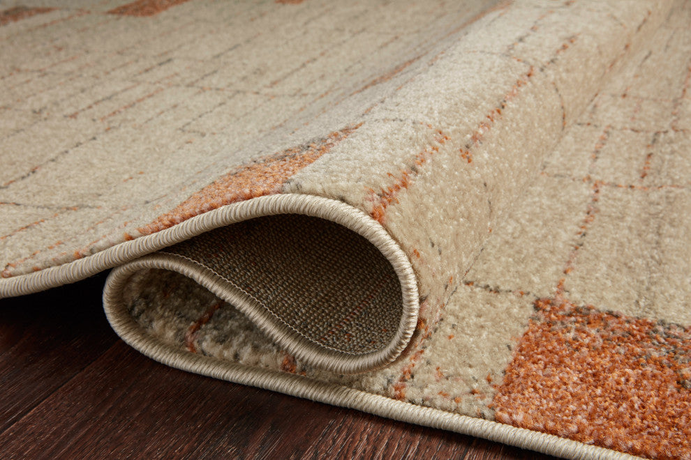 Loloi II Bowery BOW-02 Tangerine, Taupe Sample Swatch