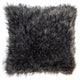 LUZIO Silver Fox Vegan Faux Fur Pillow Cover 19.6x19.6