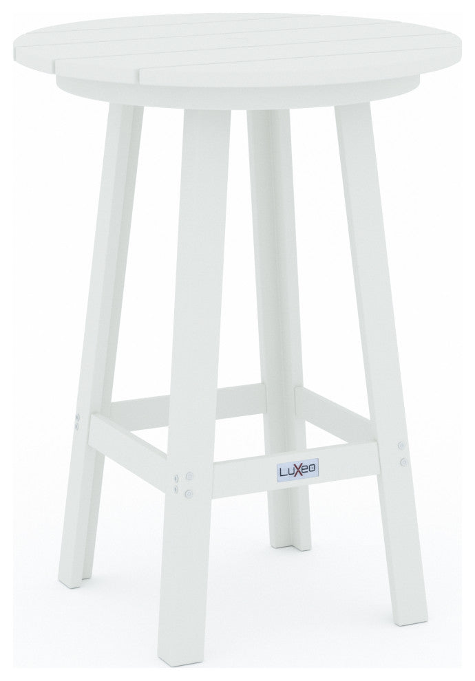 LuXeo Mason-Cabo Round Counter Bar 3-Piece Set, White