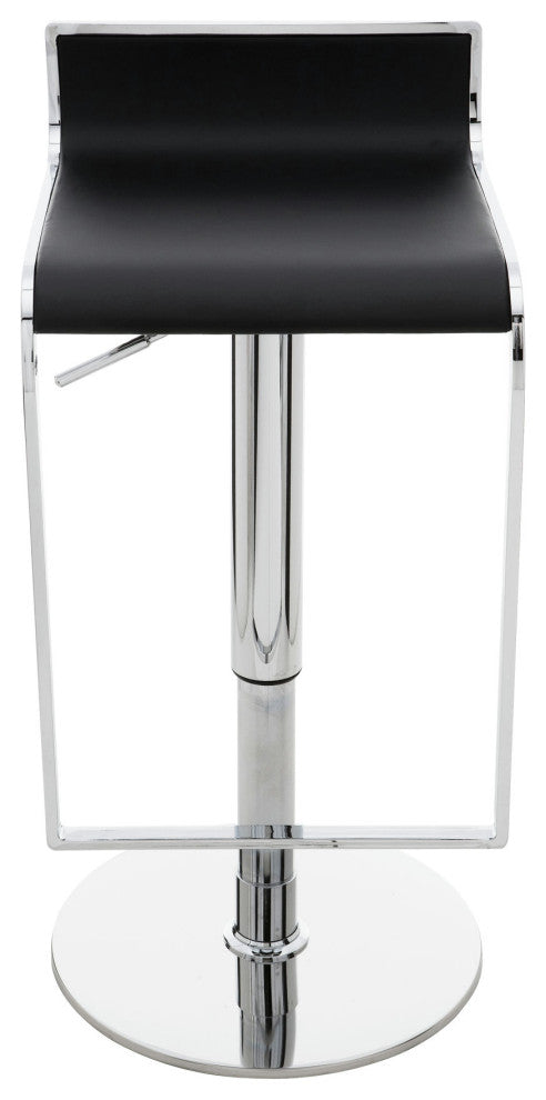 Alexander Adjustable Bar Stool, Modern Contemporary Counter Stool Black Leather