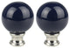 Ceramic Ball Lamp Finial, 2" Tall, Navy Blue, Set of 2