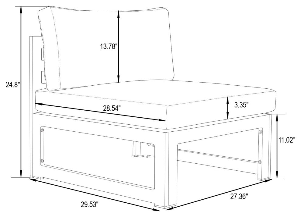 Chelsea 8-Piece Patio Sectional Black With Cushions, Black