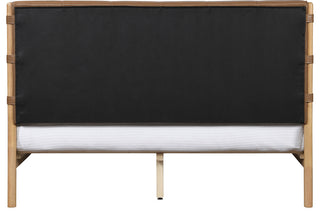 Asher Upholstered Bed, Cognac, Queen, Vegan Leather