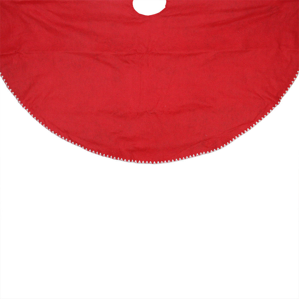 48" Reversible Red And Green Shell Stitch Tree Skirt