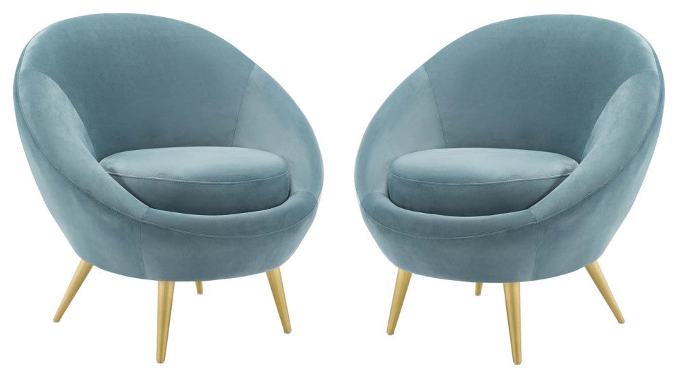 Circuit Accent Chair Performance Velvet Set of 2 - Light Blue